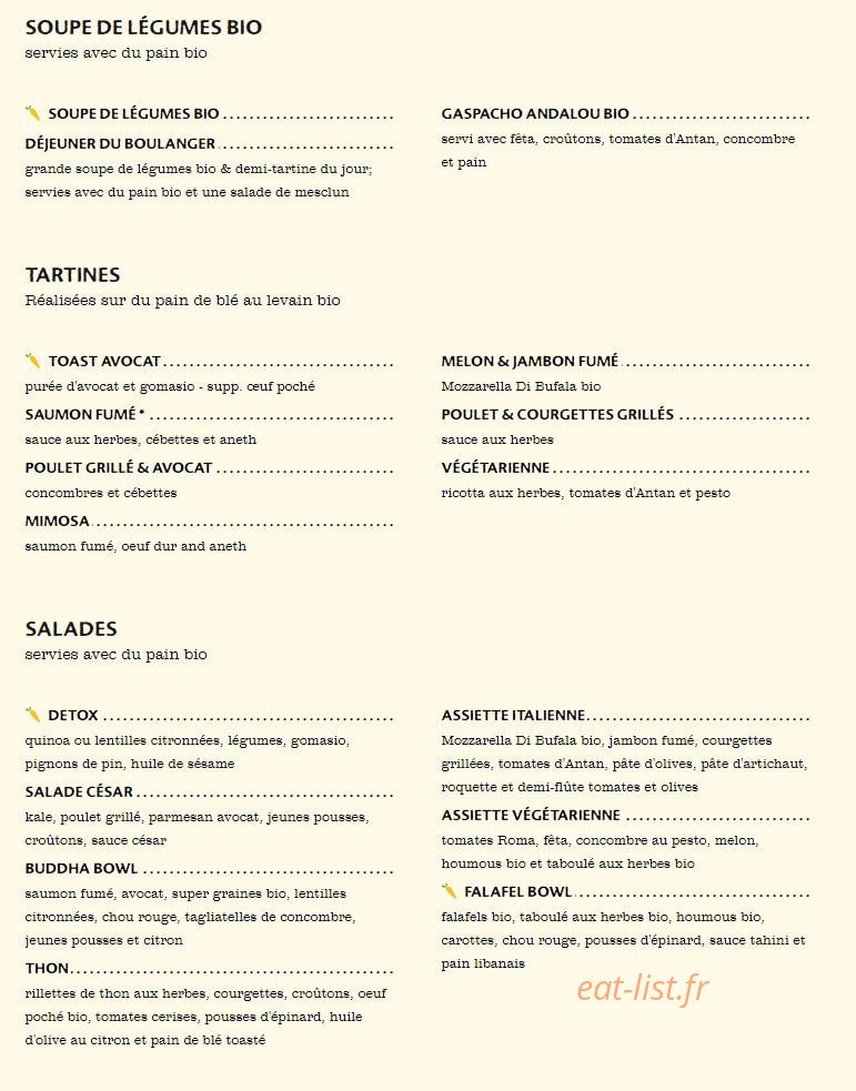 Le Pain Quotidien — carte page 5