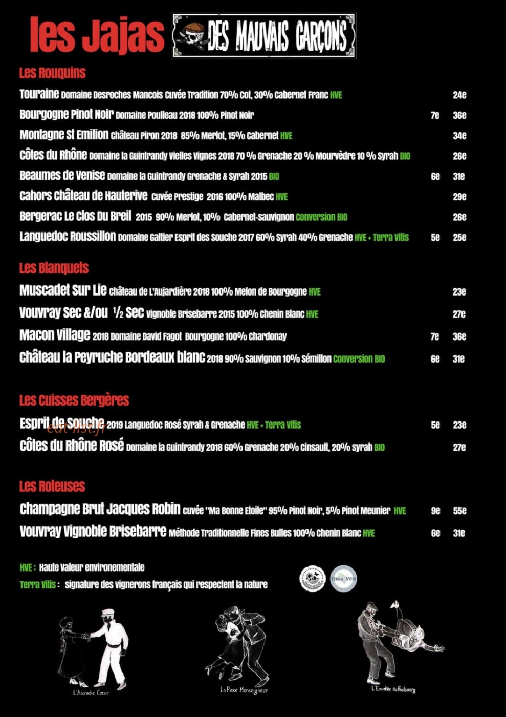 Le Petit Moulin des Mauvais Garçons — carte page 1