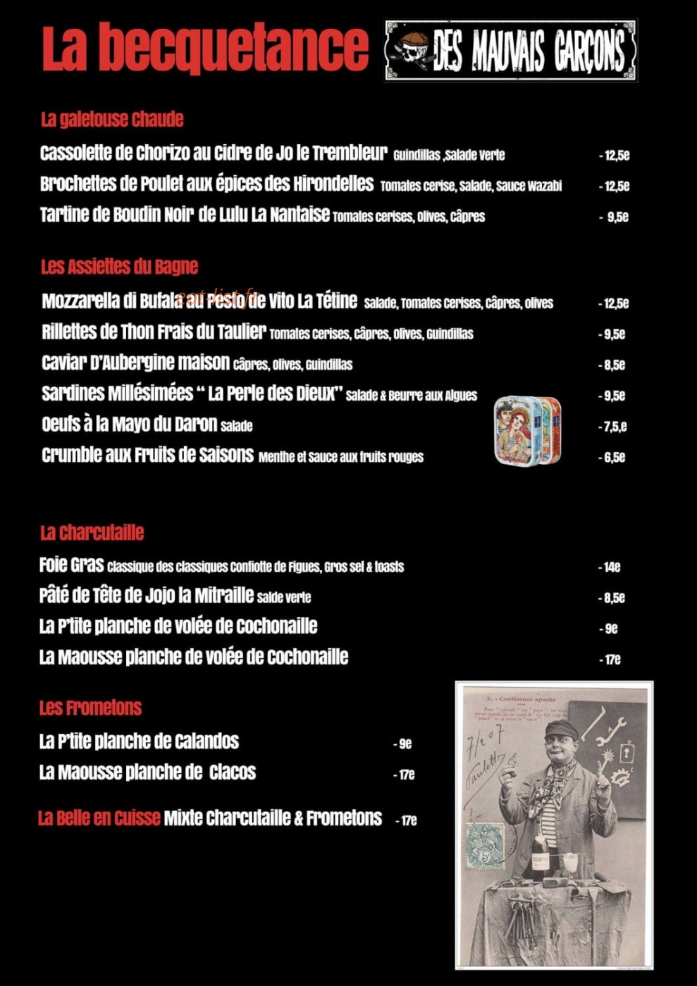 Le Petit Moulin des Mauvais Garçons — carte page 4