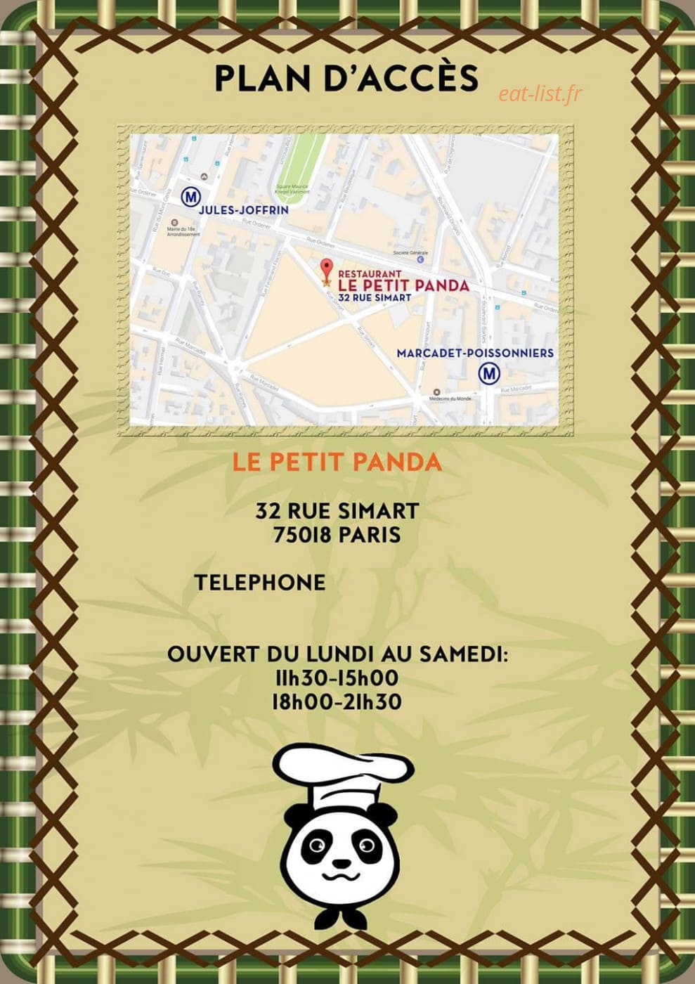 Le Petit Panda — carte page 4