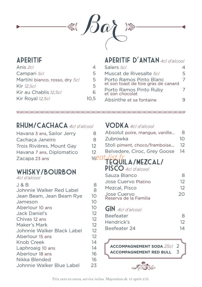 Le Pigalle — carte page 1