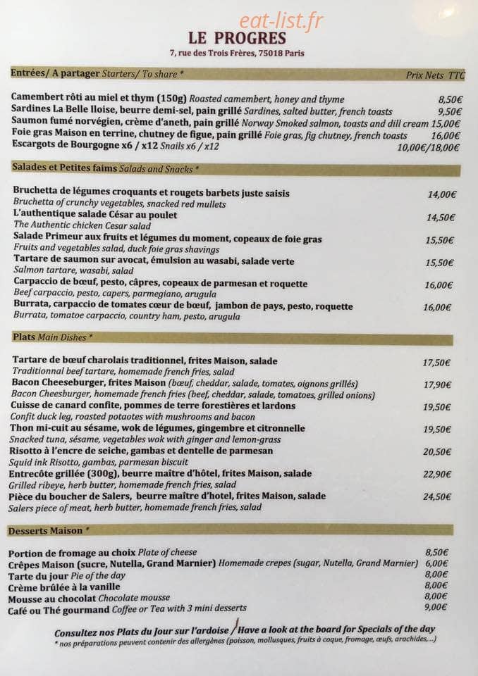 Le progrès — carte page 1