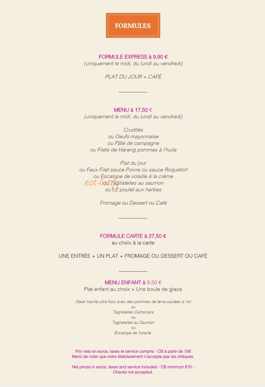 Le Relais Gascon — carte page 5