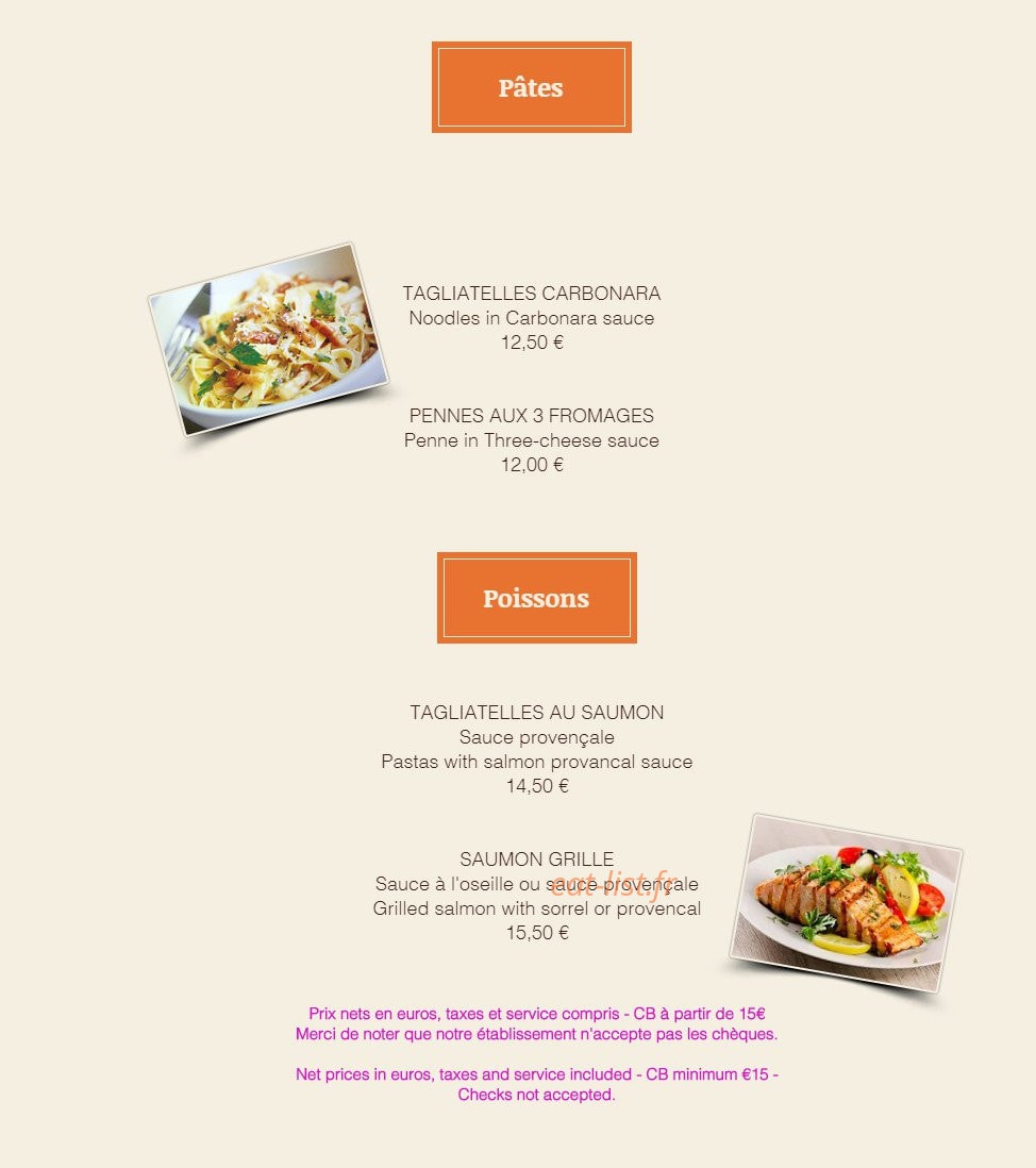 Le Relais Gascon — carte page 4