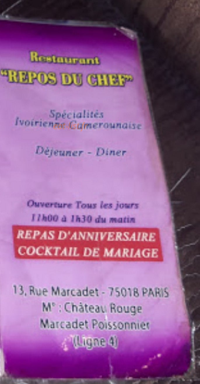 Le Repos Du Chef — carte page 1
