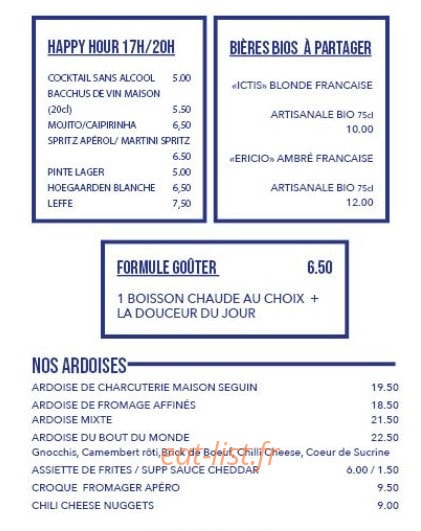 Le Sarment de Montmartre — carte page 6