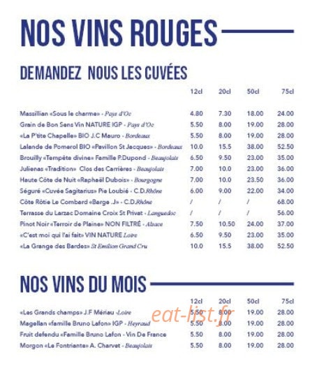 Le Sarment de Montmartre — carte page 4