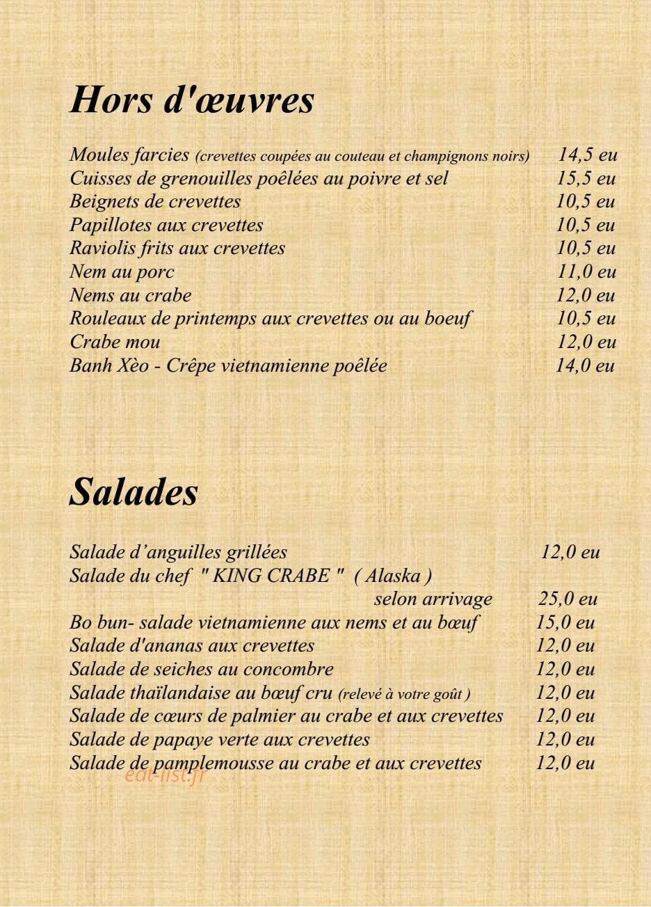 Le Sourire De Saigon A Paris 18 Carte Menu Et Photos