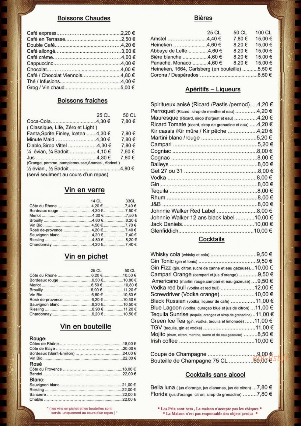 Le Studio café — carte page 4