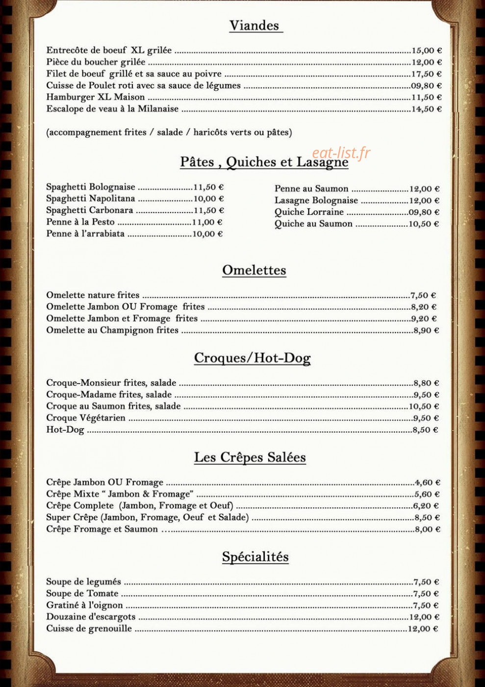 Le Studio café — carte page 2