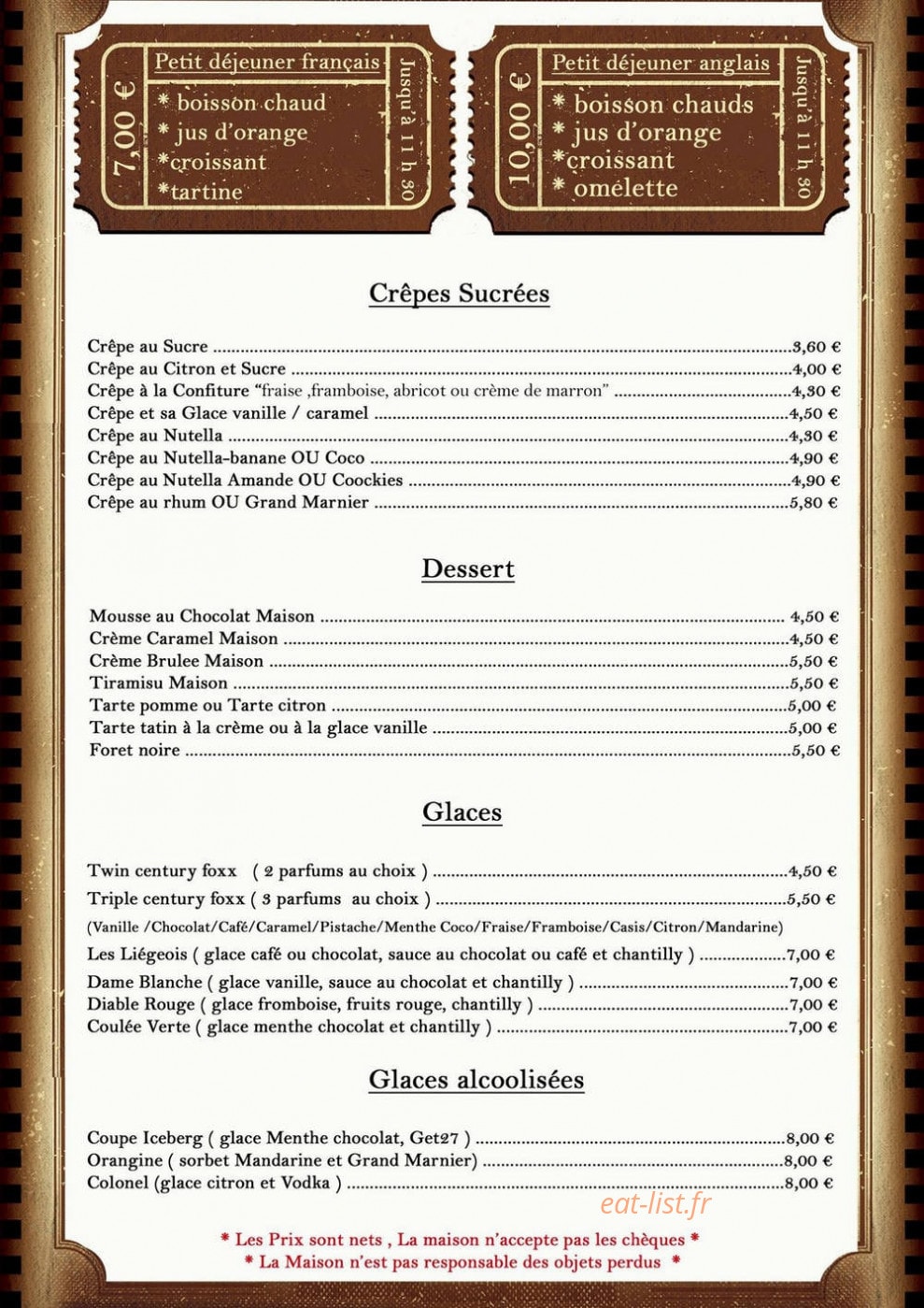 Le Studio café — carte page 3