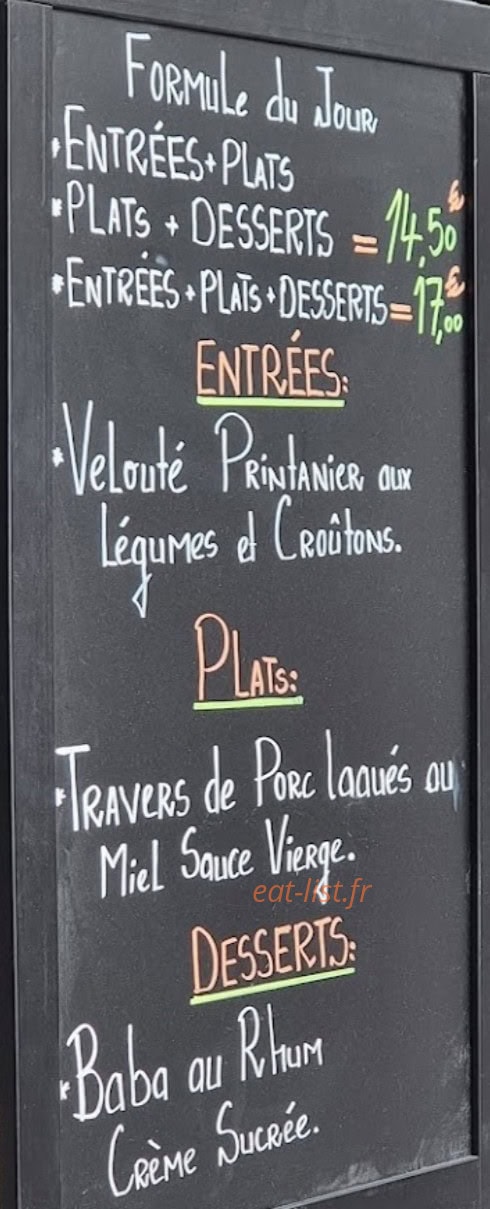 Le Troquet bar — carte page 1