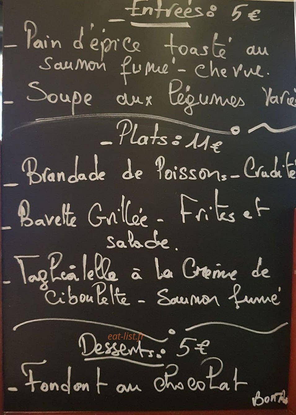 Le village Bistrot — carte page 1