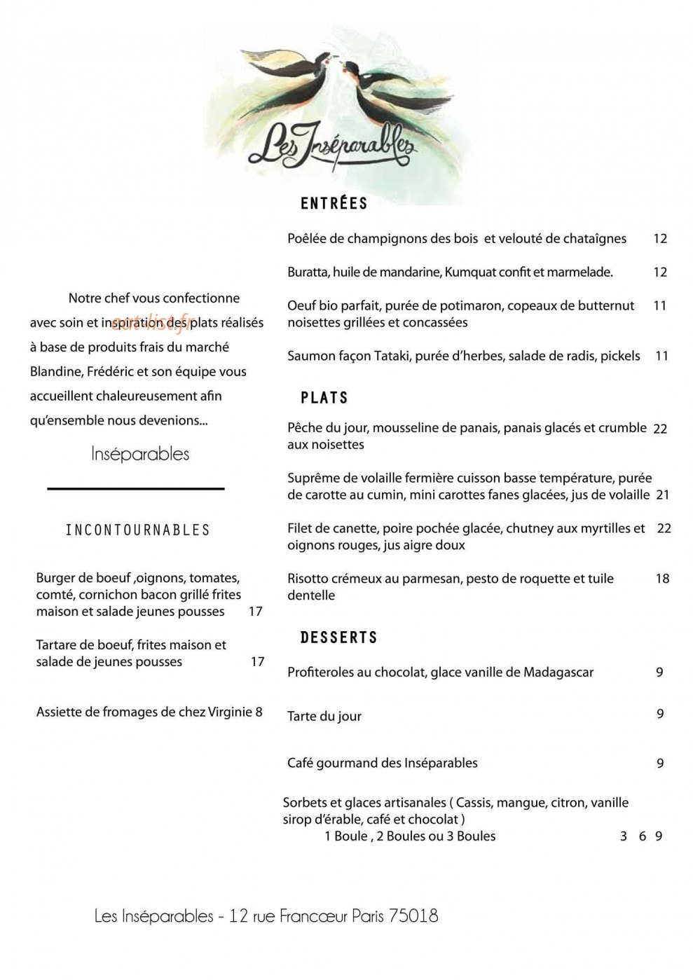Les Inséparables — carte page 3