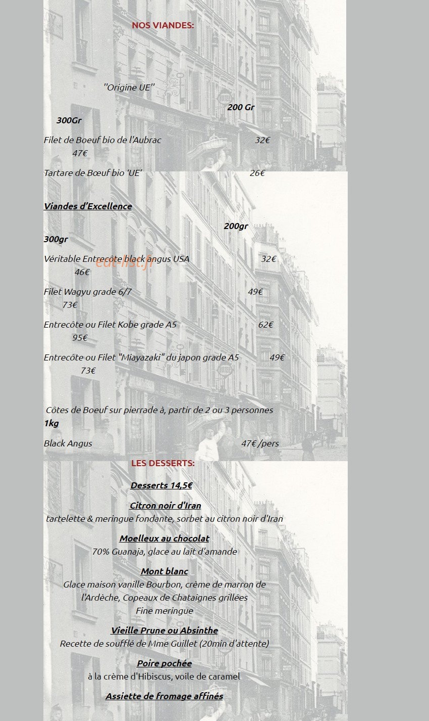 Les Tantes Jeanne — carte page 2