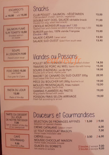 Lou Pitchoun's — carte page 1