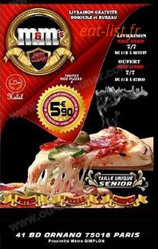 m&m's pizza — carte page 1