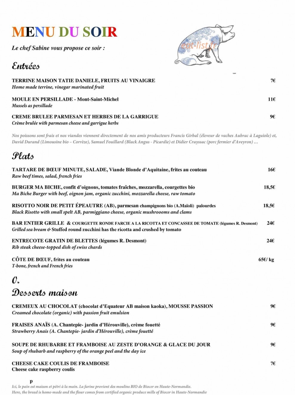 Ma Biche — carte page 1