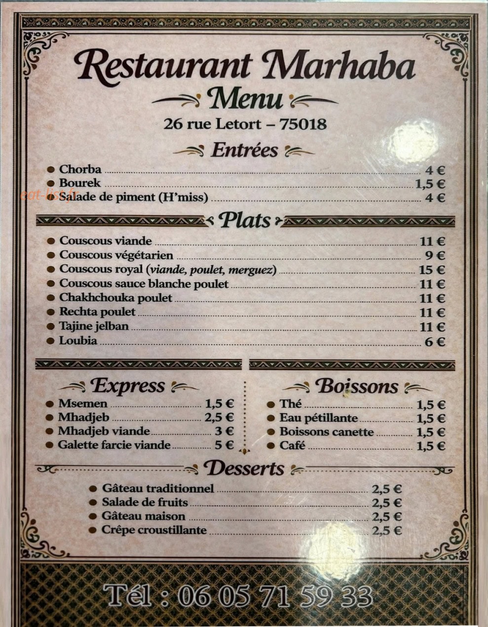 Marhaba — carte page 1