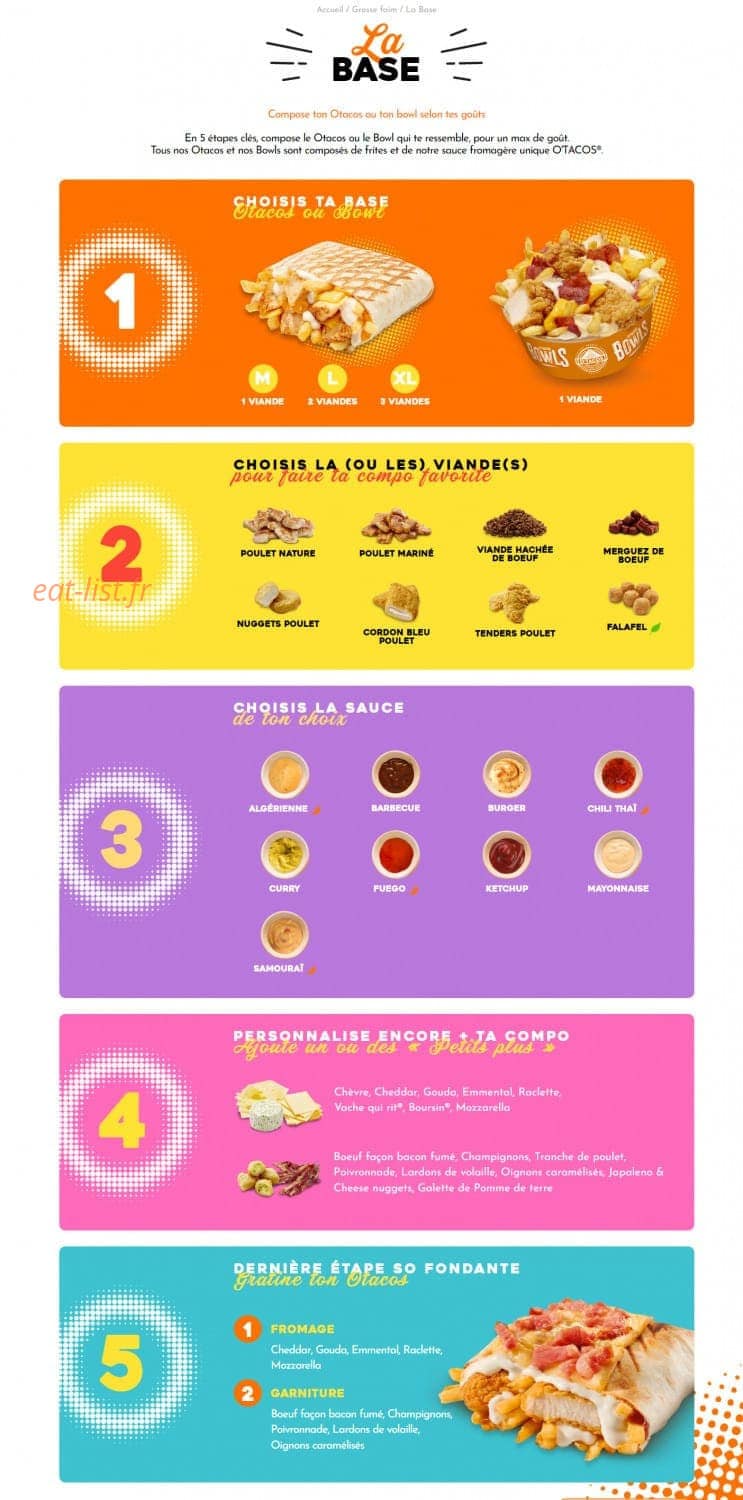 O'tacos — carte page 1