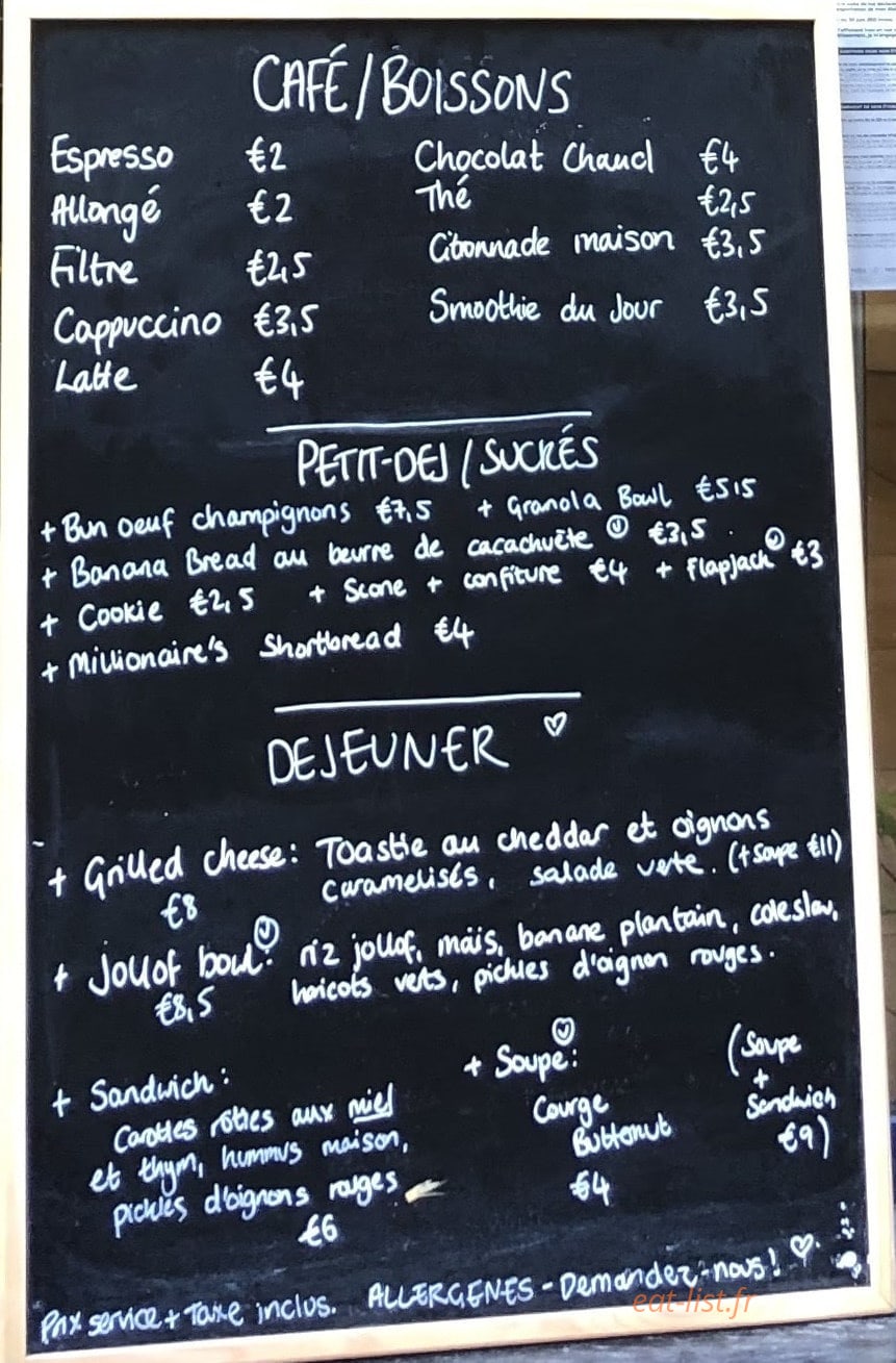 Ola’s Café — carte page 1