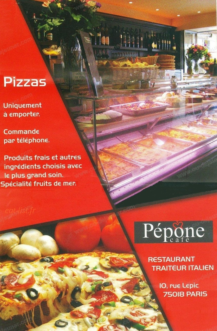 Pépone café — carte page 1