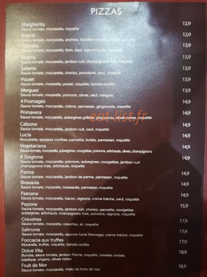 Pepone Pizza — carte page 1