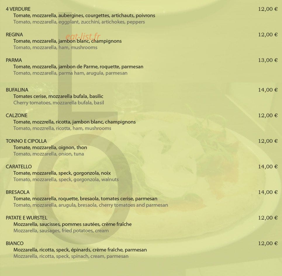 Pizza Caratello — carte page 6