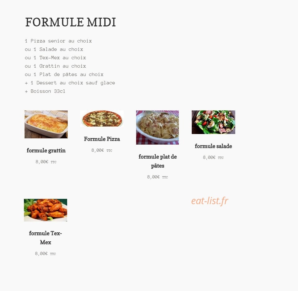 Pizza Cinq — carte page 1