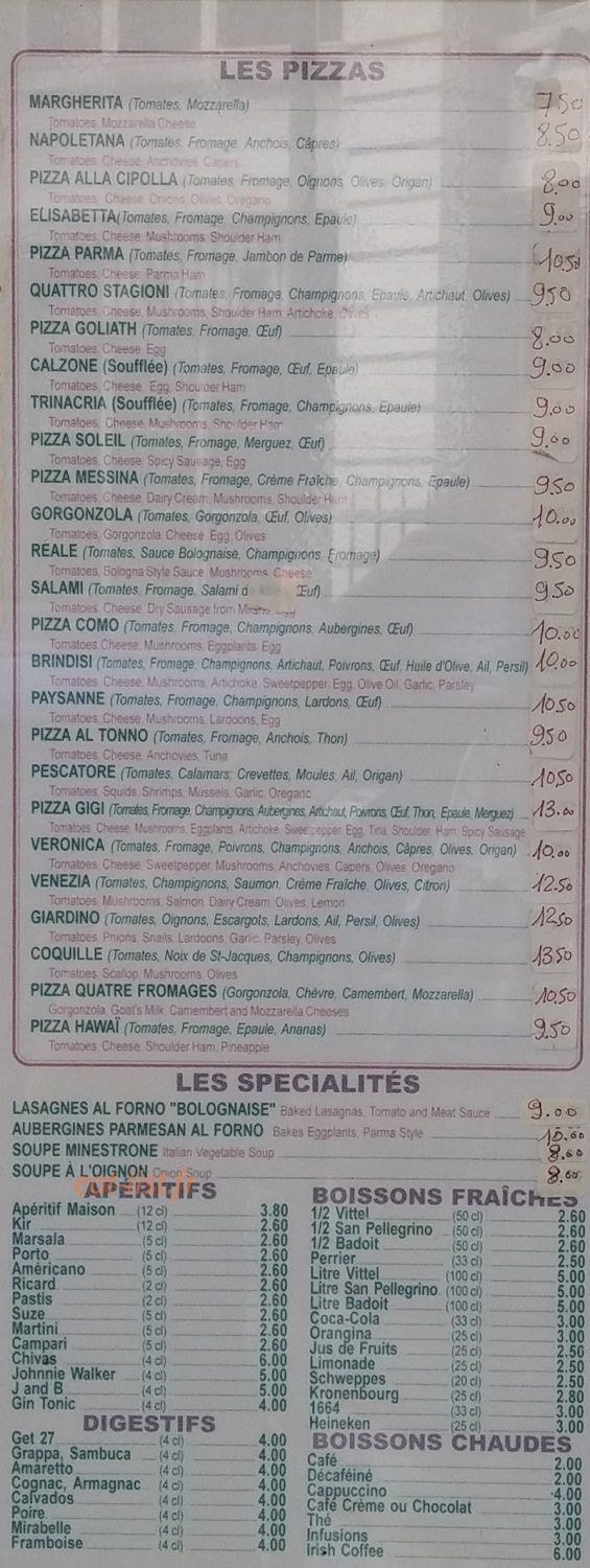 Pizza Gigi — carte page 2