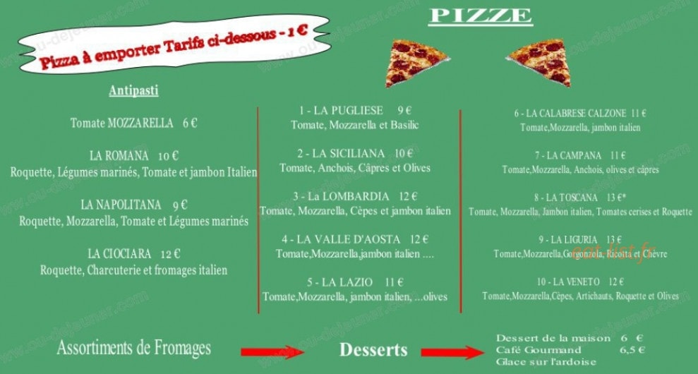 Pizza Mancini — carte page 1