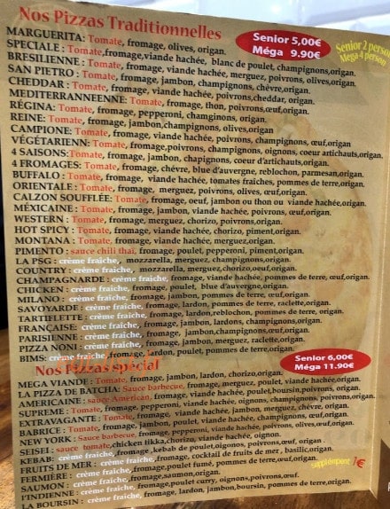 Pizza Noni — carte page 1