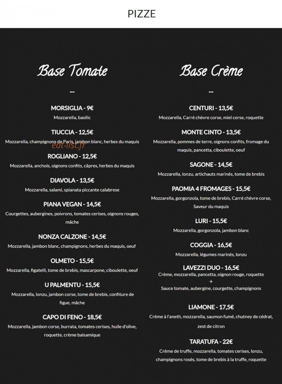Pizza Pinzuti — carte page 1