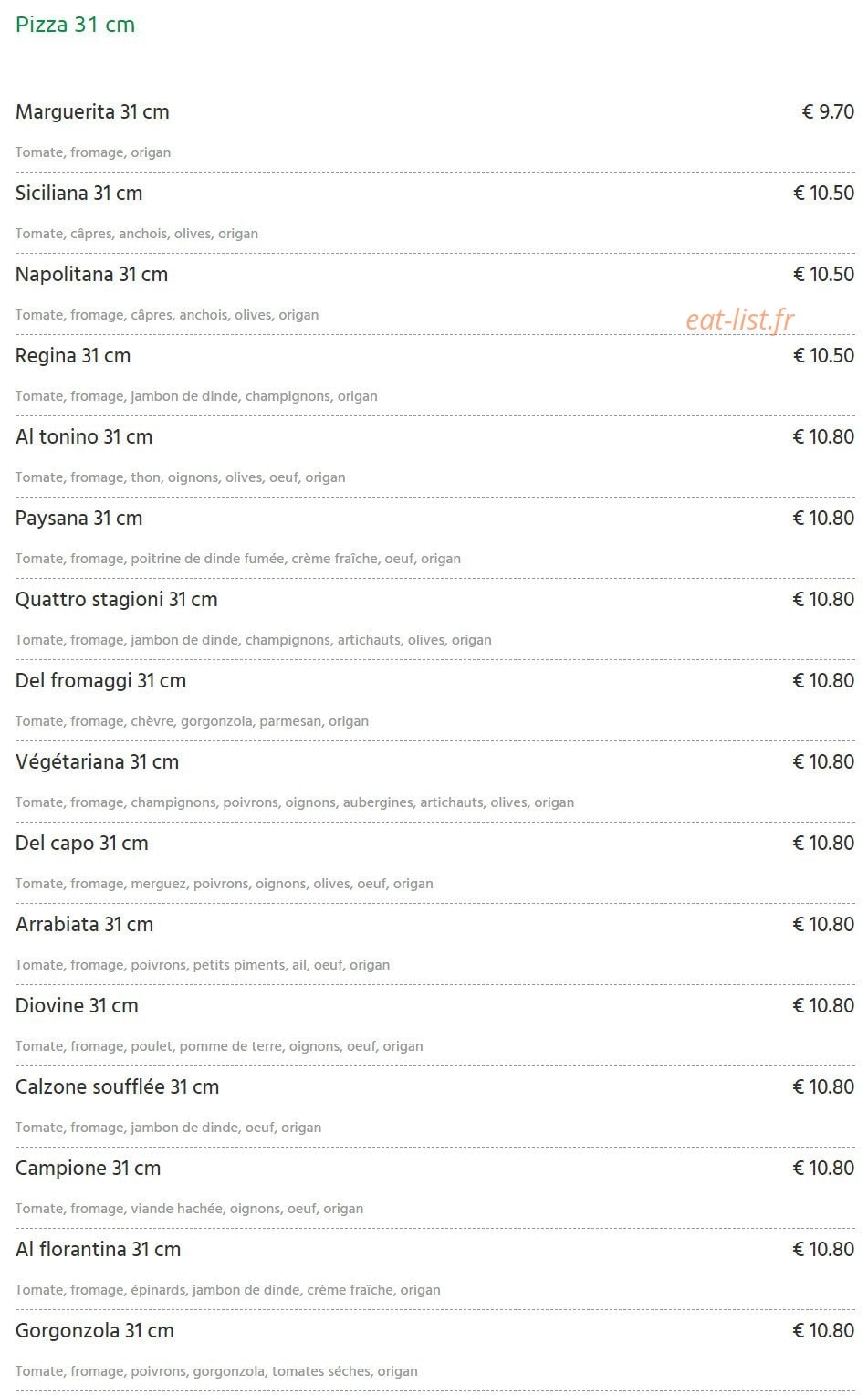Pizza Pollino — carte page 1