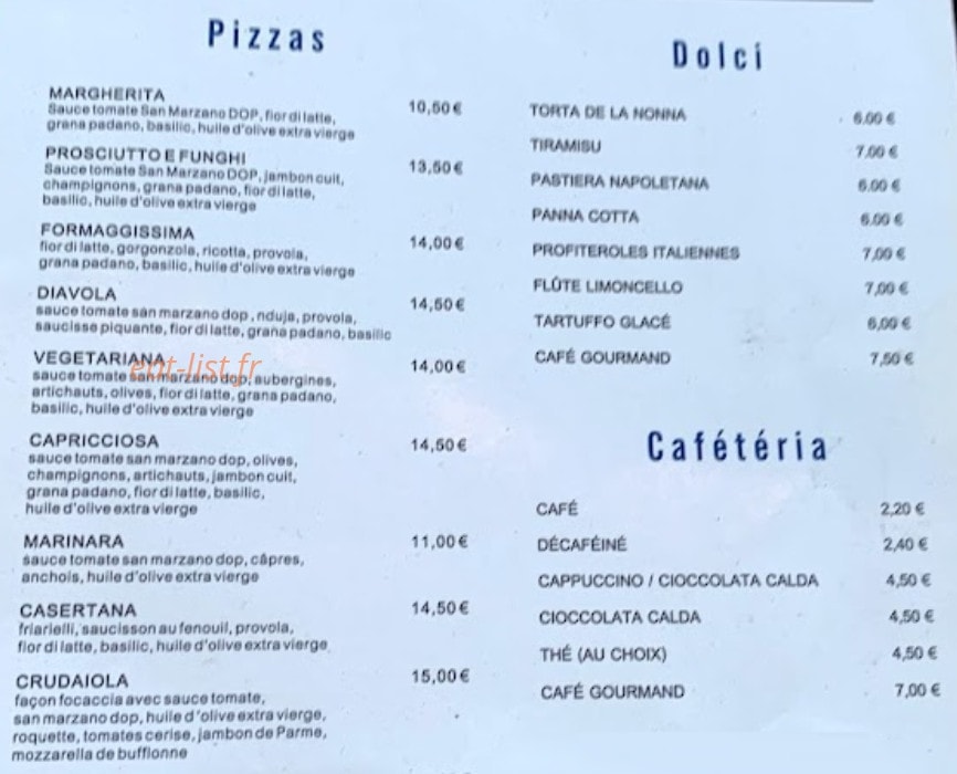 Pizzico — carte page 2