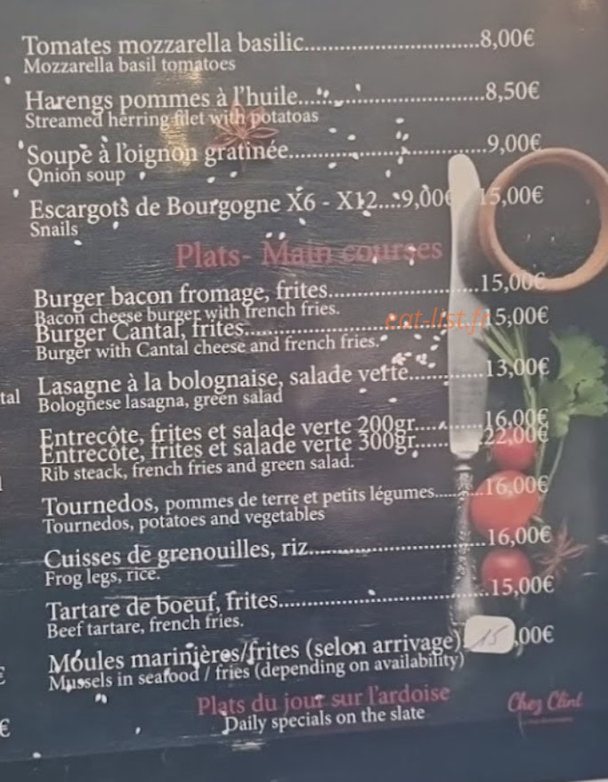 Pub Montmartre — carte page 2