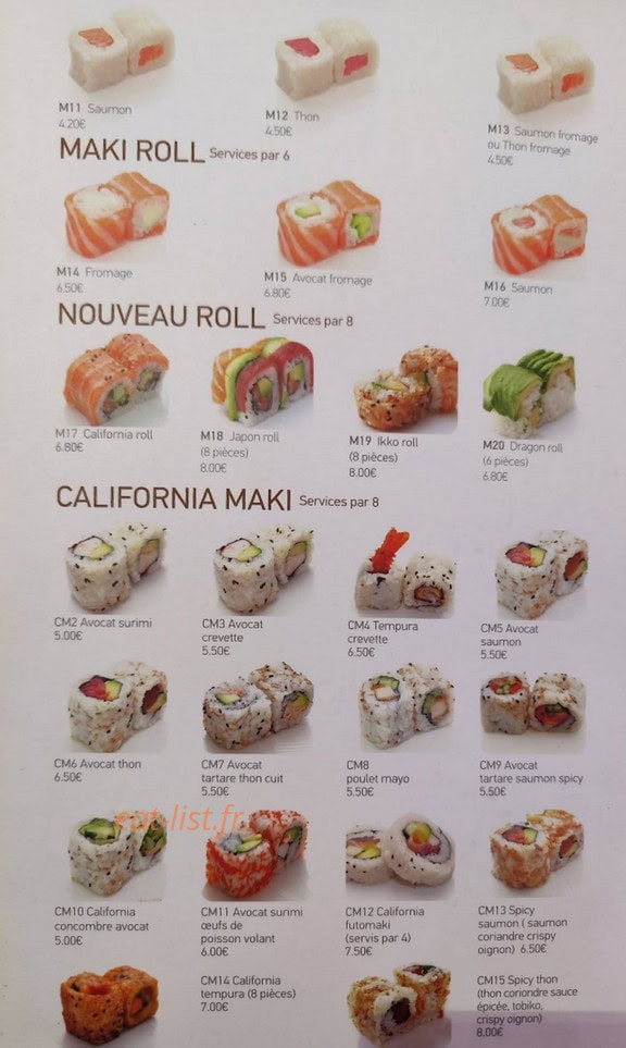 Restaurant Ikko — carte page 2