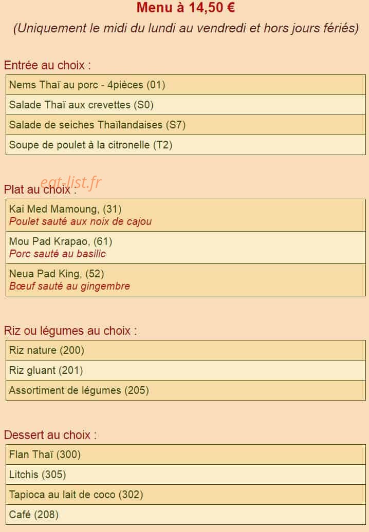 Restaurant Korat — carte page 14