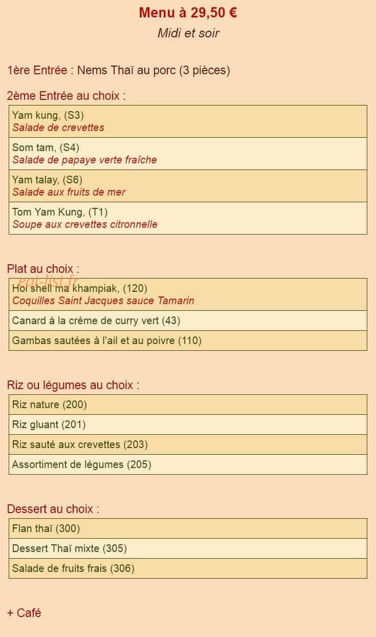 Restaurant Korat — carte page 16