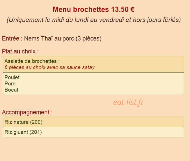 Restaurant Korat — carte page 13