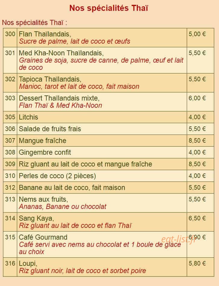Restaurant Korat — carte page 20