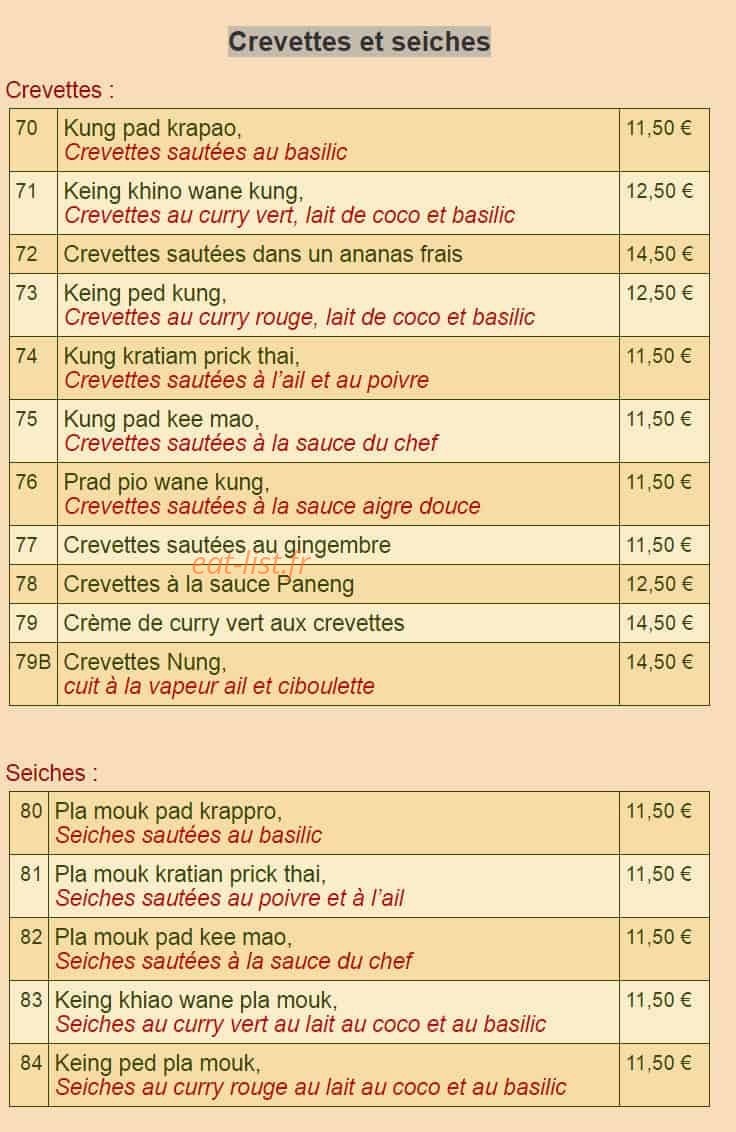 Restaurant Korat — carte page 8