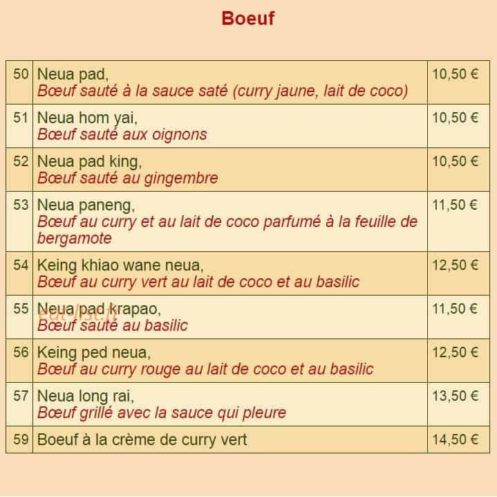 Restaurant Korat — carte page 6