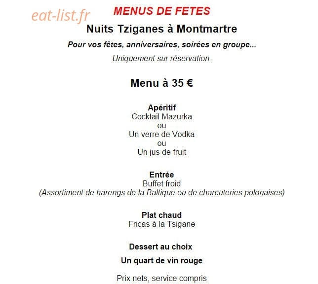 Restaurant Polonais Mazurka — carte page 12