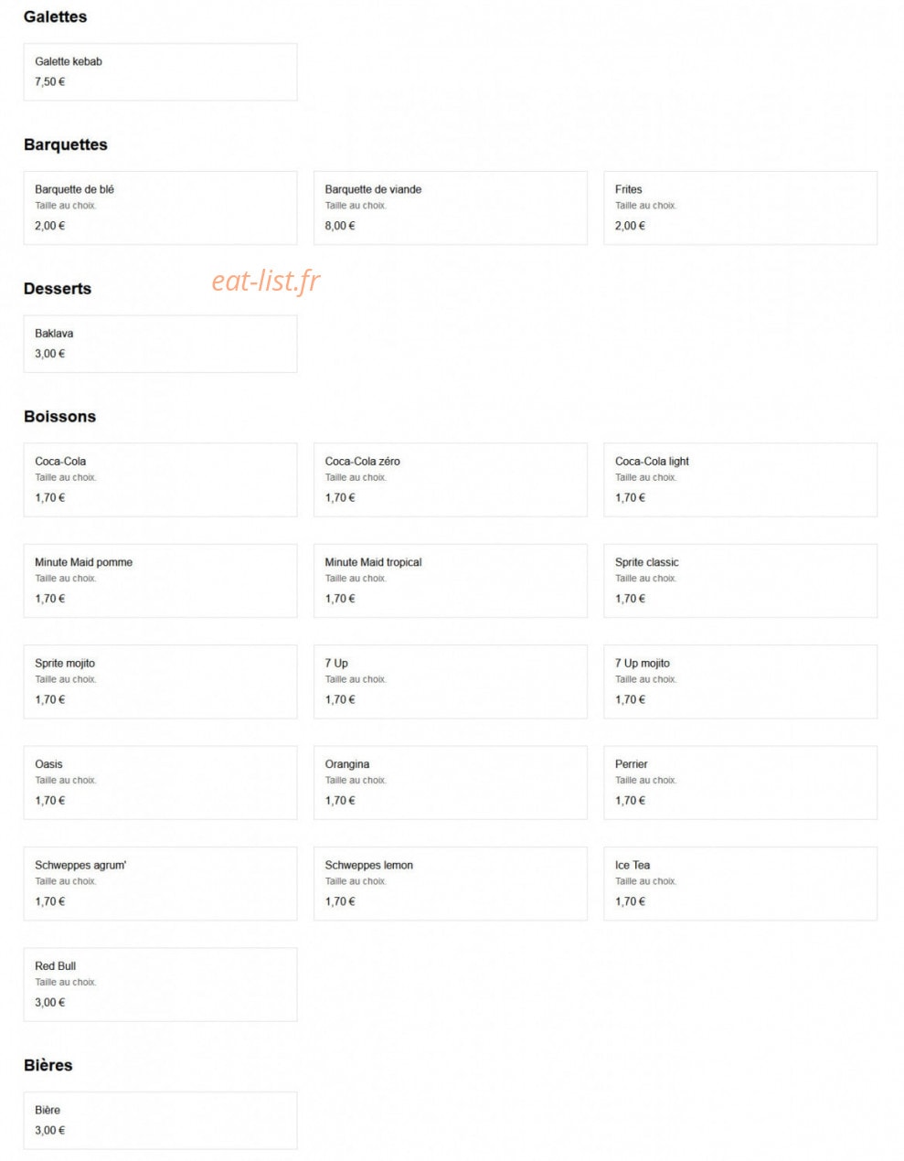 Restaurant Rime — carte page 3