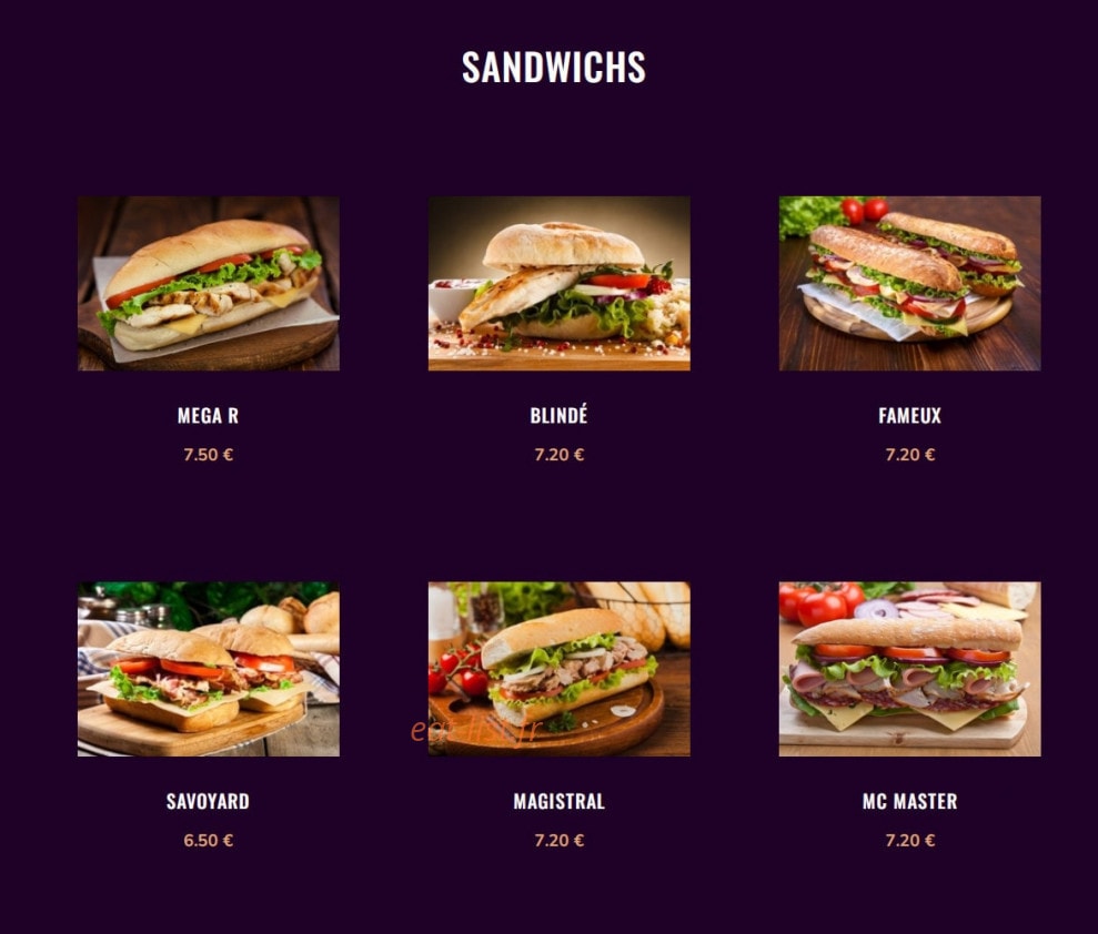 Restaurants786 — carte page 1