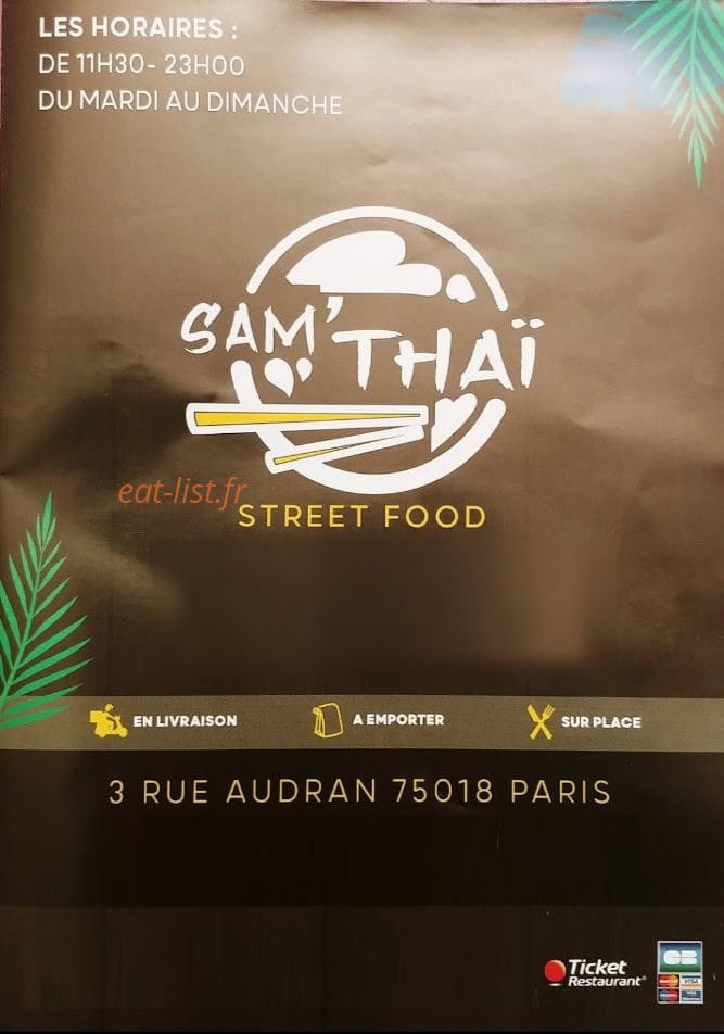 Sam'Thaï — carte page 1
