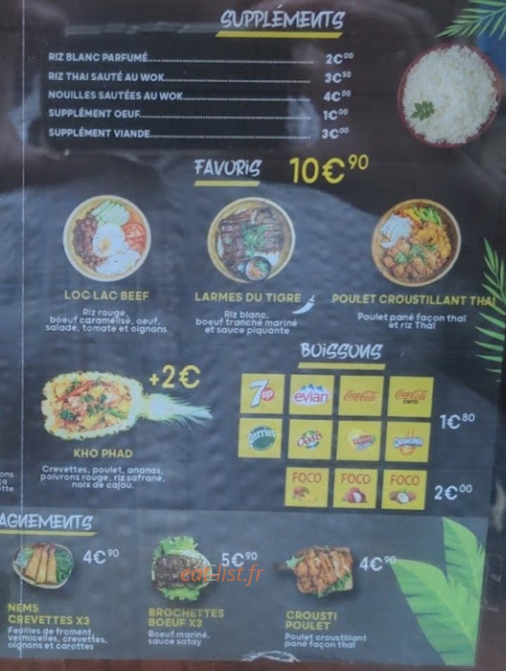 Sam'Thaï — carte page 2