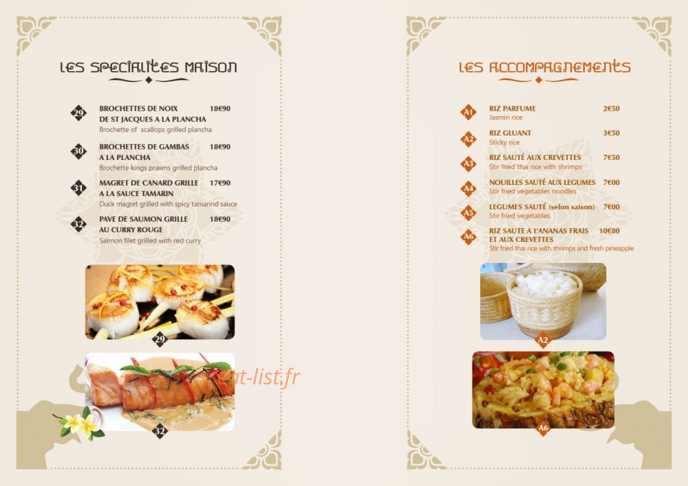 Soji Thaï — carte page 6