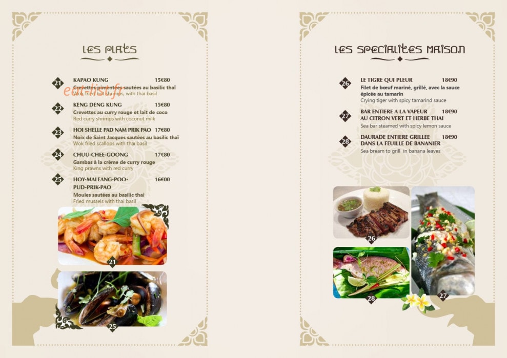 Soji Thaï — carte page 5